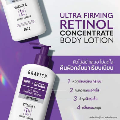Vitamin A body cream with triple retinoids