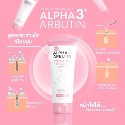 Applying Alpha 3+ Foaming Cleanser on face
