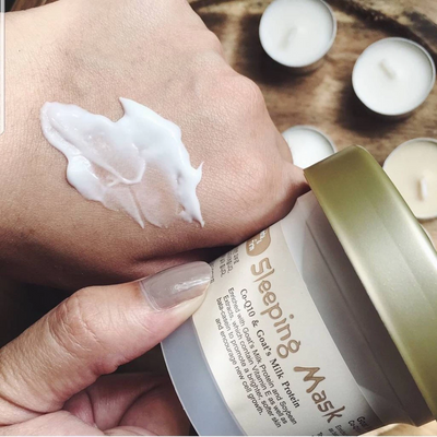 Hydrating night treatment with goat milk protein