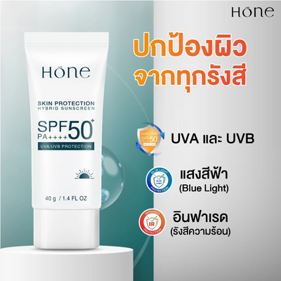 Hybrid sunscreen with lightweight emulsion formula