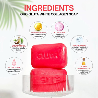 OHO Gluta & Niacinamide enriched pink soap bar
