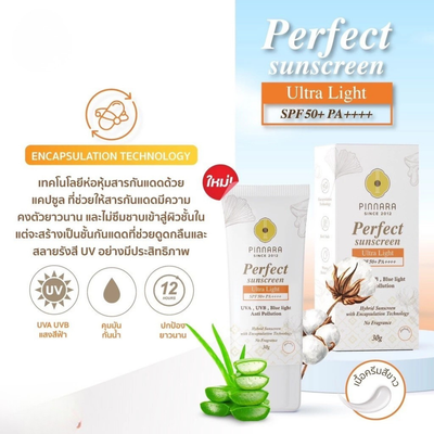 Bright even finish with Pinnara ultra light sunscreen