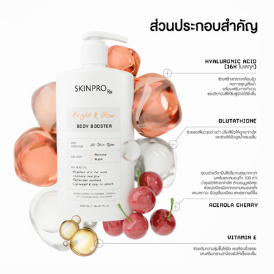 SKINPRO Bright & Glow Booster on hand