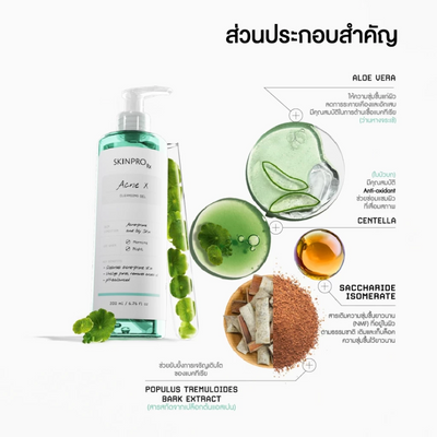 Close-up texture of SKINPRO Acne X cleansing gel