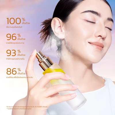 Bi-phase radiance boosting face spray