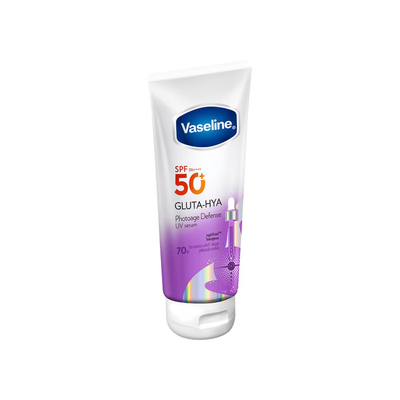 Close-up Vaseline Gluta-Hya purple gradient sunscreen