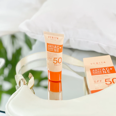 Venita Anti-Acne Sunscreen with product packaging