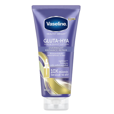 Vaseline Healthy Bright Gluta Hya Serum Burst Lotion Overnight Radiance Repair 300 Ml. Big Size Tube