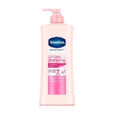 Vaseline UV Extra brightening glutaglow lotion bottle with white background