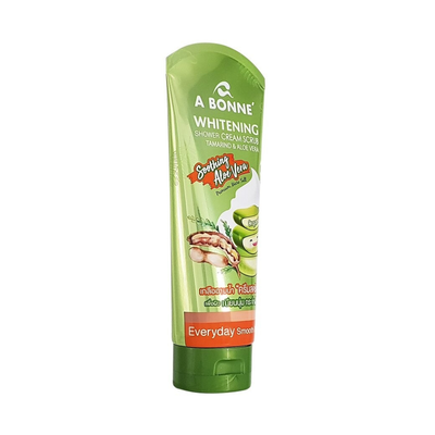 Green tube of A Bonne Aloe Vera Shower Scrub
