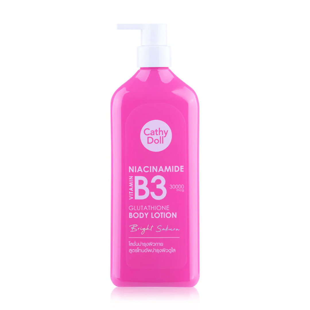 Pink Cathy Doll body lotion with brightening formula