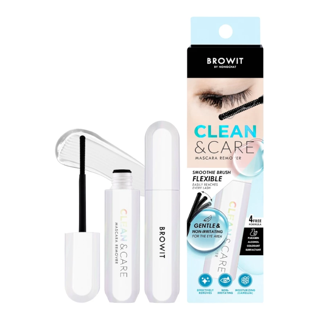 Browit Clean & Care Mascara Remover before and after lashes