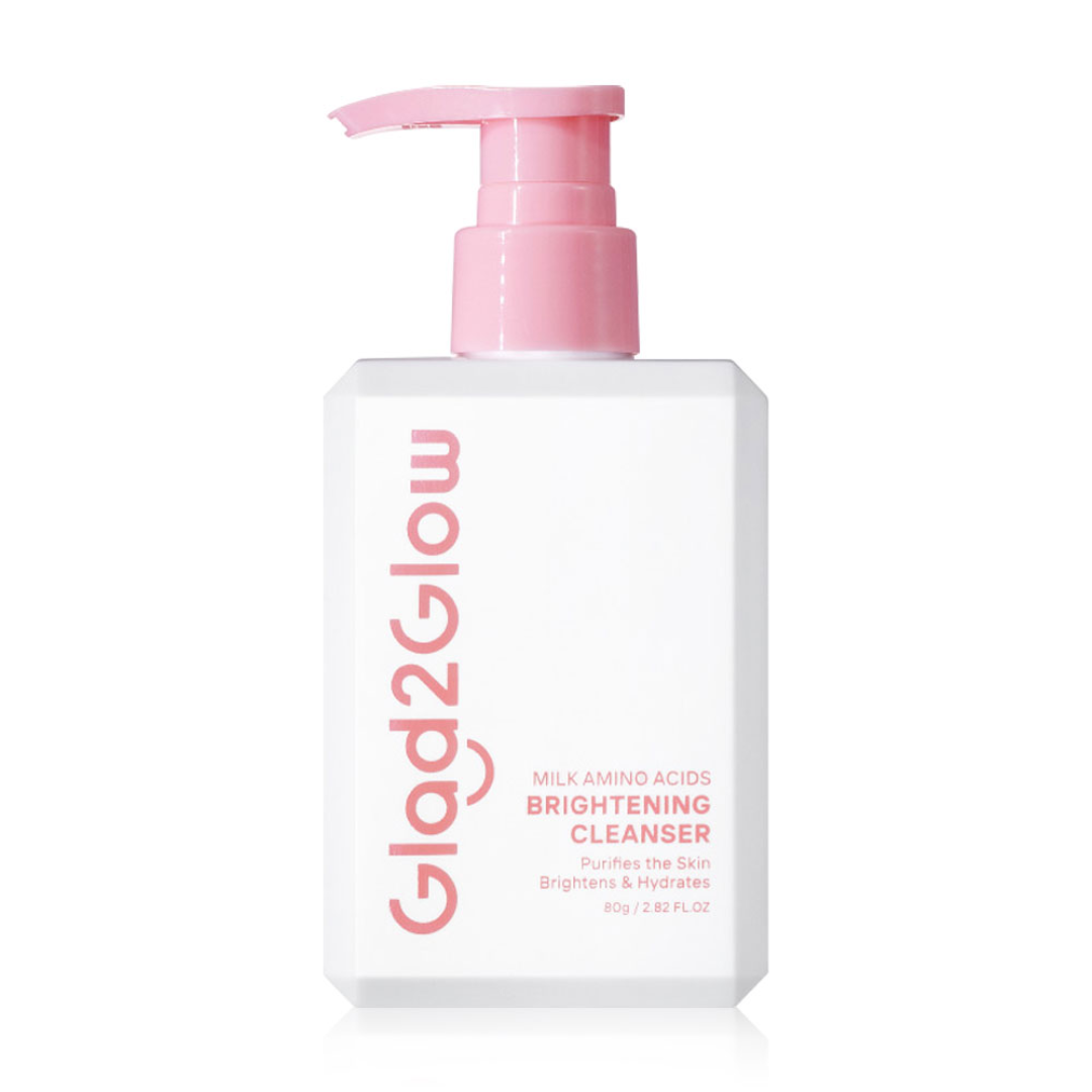 Glad2Glow Milk Amino Acids Brightening Cleanser product view on white background
