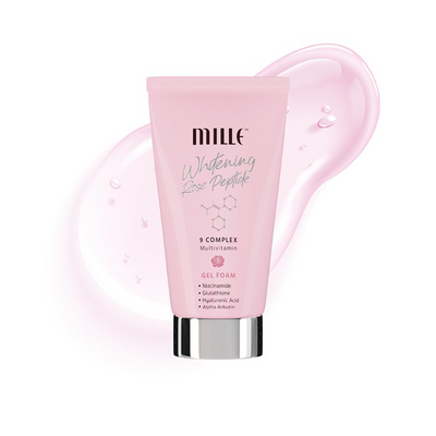 MILLE Whitening Rose Peptide Complex Facial Gel Foam