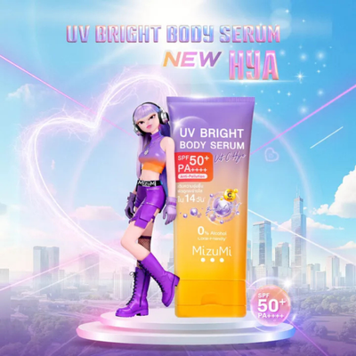 Woman applying MizuMi Vit C Hya Body Serum on arm