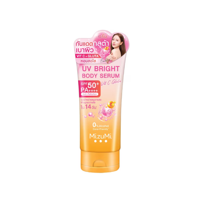 Pink and orange MizuMi Vit C Gluta Bright Body Serum