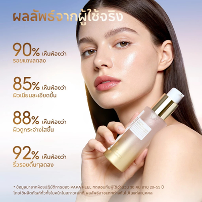 Golden pump bottle of PAPA FEEL Cellular Toner