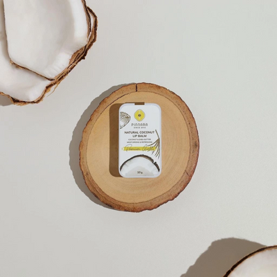 Front view of Pinnara Coconut Lip Balm
