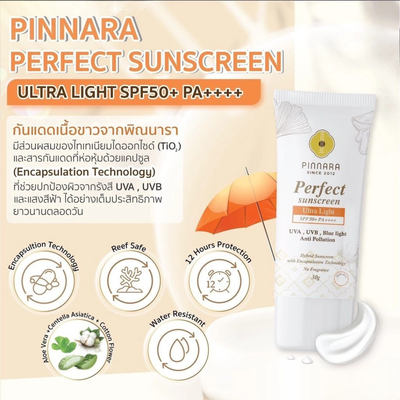 Bright even finish with Pinnara ultra light sunscreen