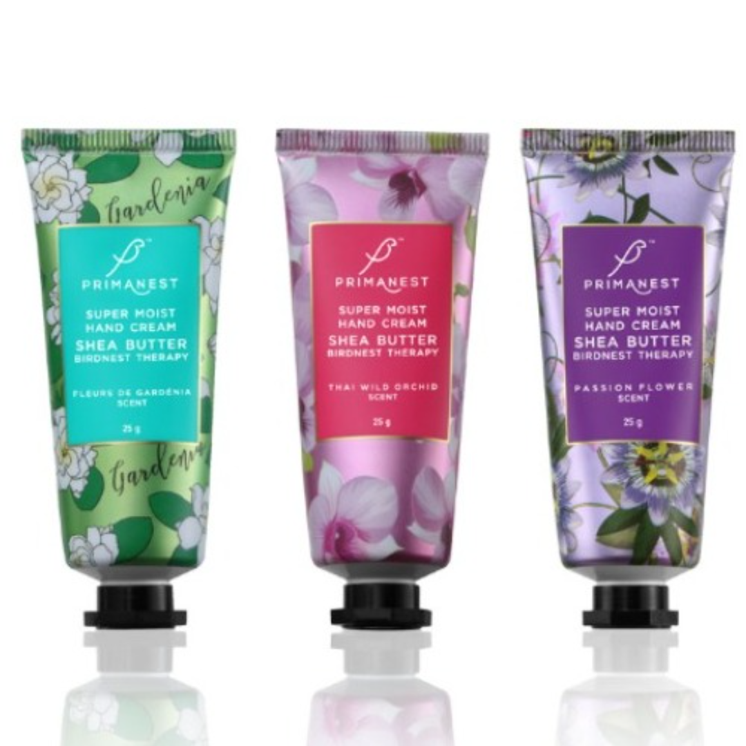 Fast-absorbing hand moisturizer with floral scent