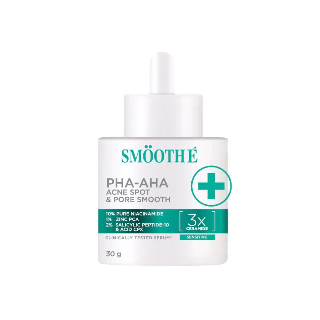 Smooth E serum with PHA AHA for acne spots